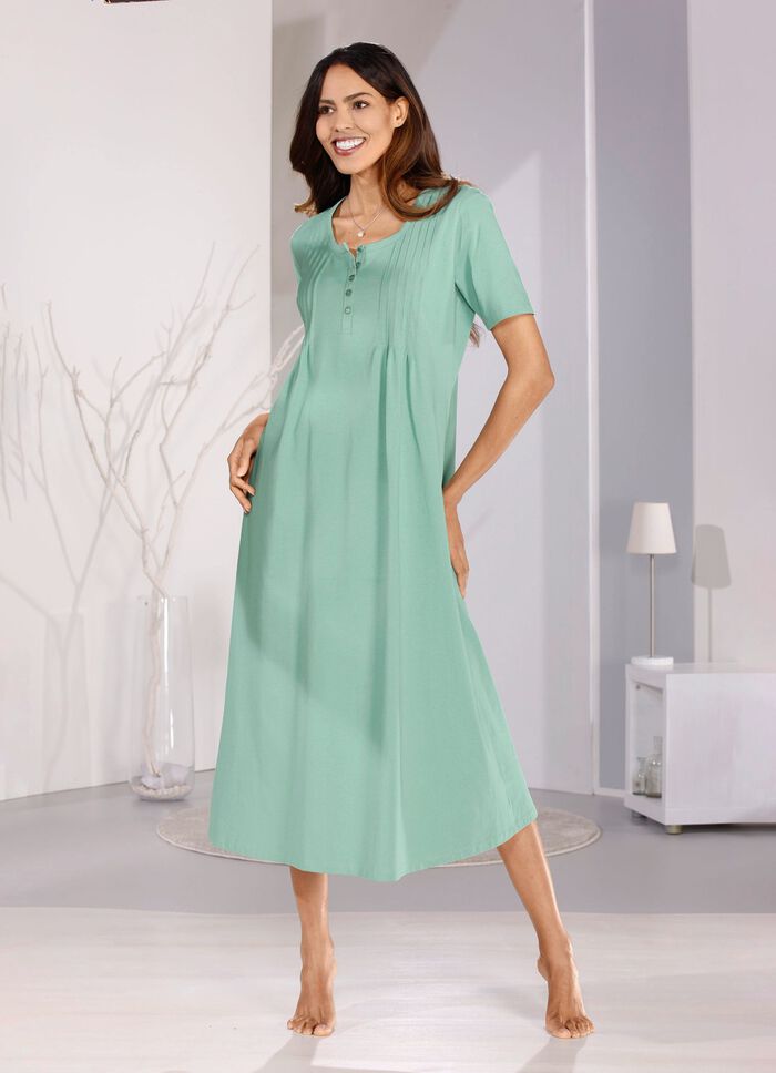 Nachthemd, enkellang met uitgebreide biezen 