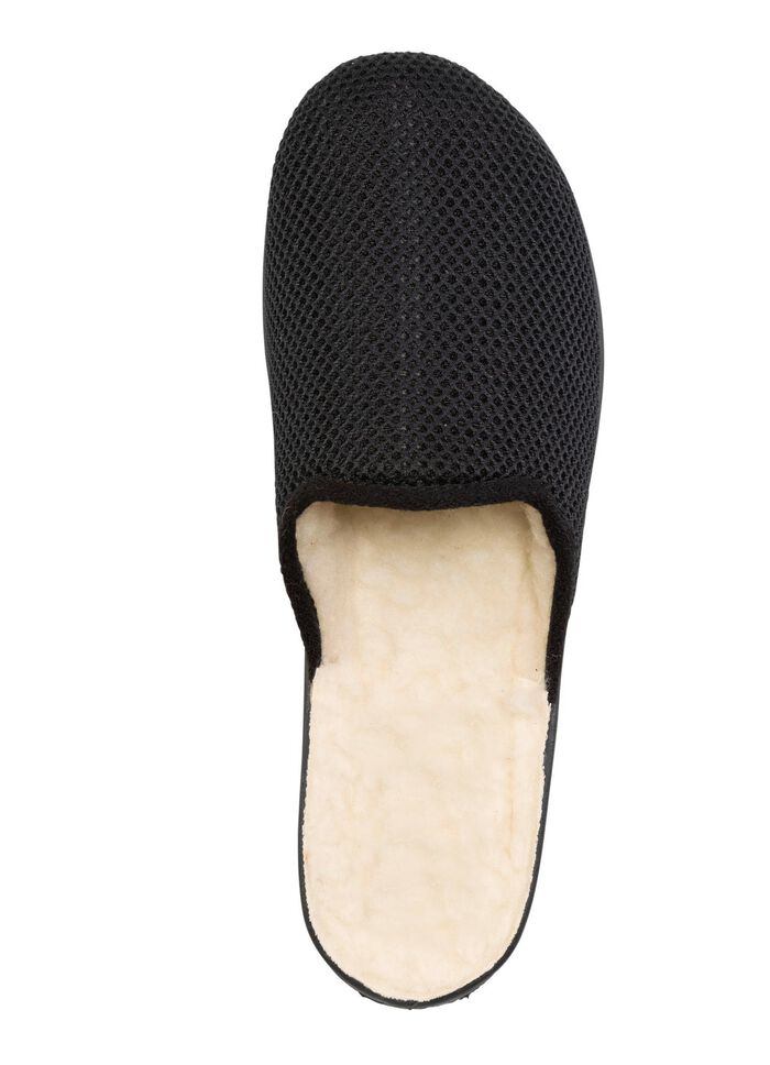 Pantoffels met scheerwolvoering ZWART