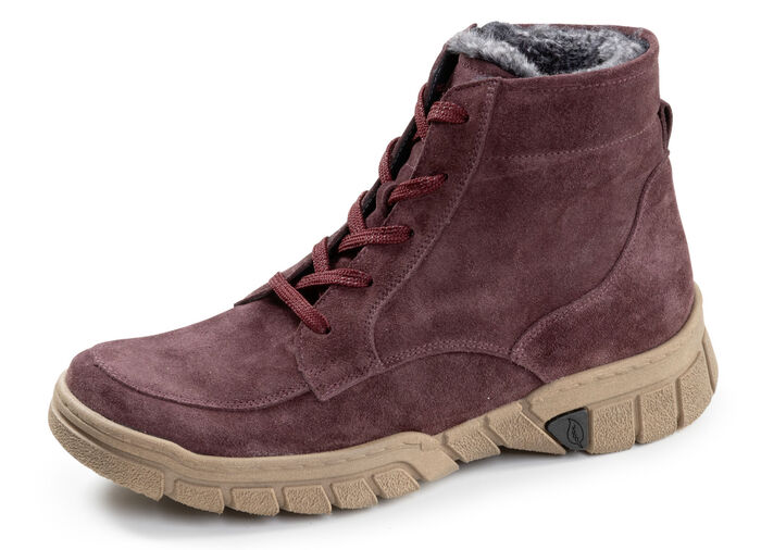 Waldläufer, gevoerde dames enkellaarsjes, winterschoenen, breedte H, met uitneembaar voetbed BORDEAUX