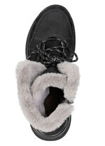 Gevoerde dameslaarzen, winterschoenen, breedte H, met rits SCHWARZ