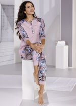 Pyjama met manchetten en lange mouwen MAUVE-BUNT