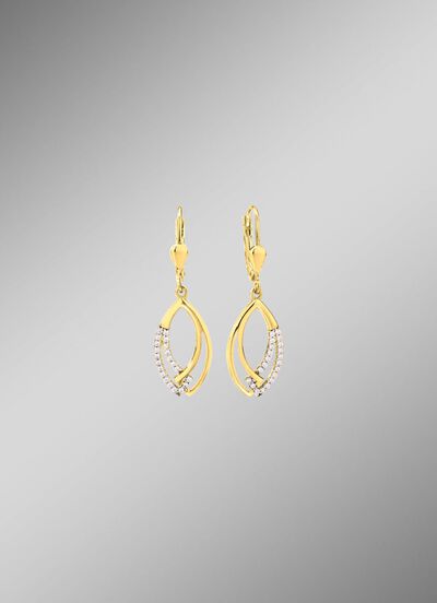 Interessante oorbellen met synthetische zirkonia 