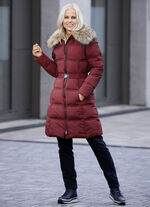 Korte jas met riem WIJNROOD