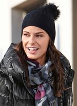 Muts met subtiele strass steentjes ZWART