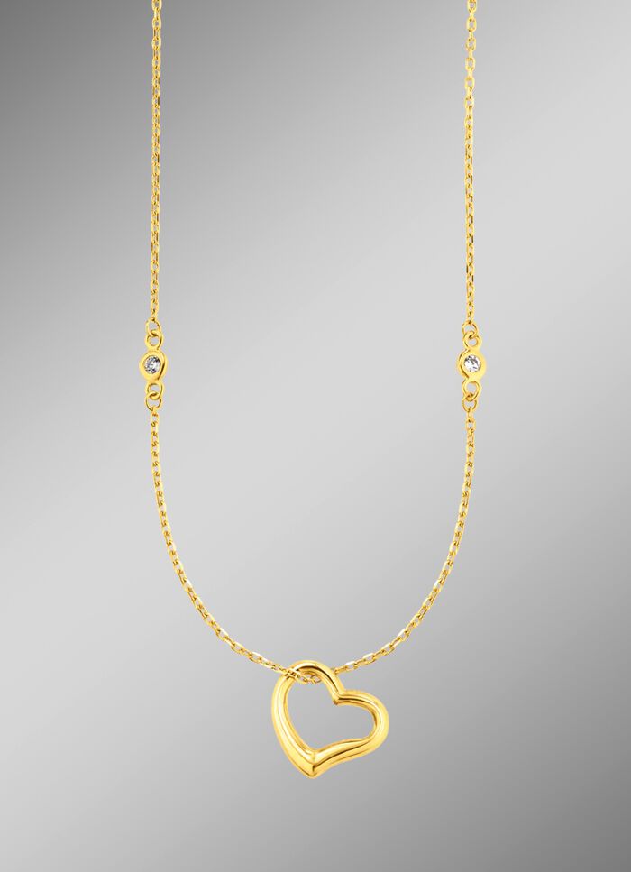 Harthanger met synth. zirkonia en ankerketting 