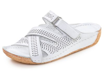 Gemini, zomermuiltjes voor dames, breedte G, gemaakt van leer 