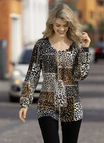 Shirt met uitgebreide strass-versiering 