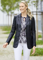 Leren blazer met 3-knoopssluiting 