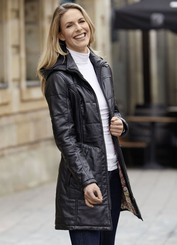 Korte leren jas van “Caminari” ZWART