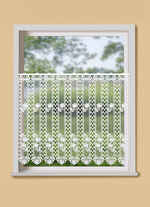 Kort gordijn in macramé kwaliteit WIT