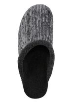 Laurina pantoffels van iriserend corduroy materiaal met vilten bies GRIJS
