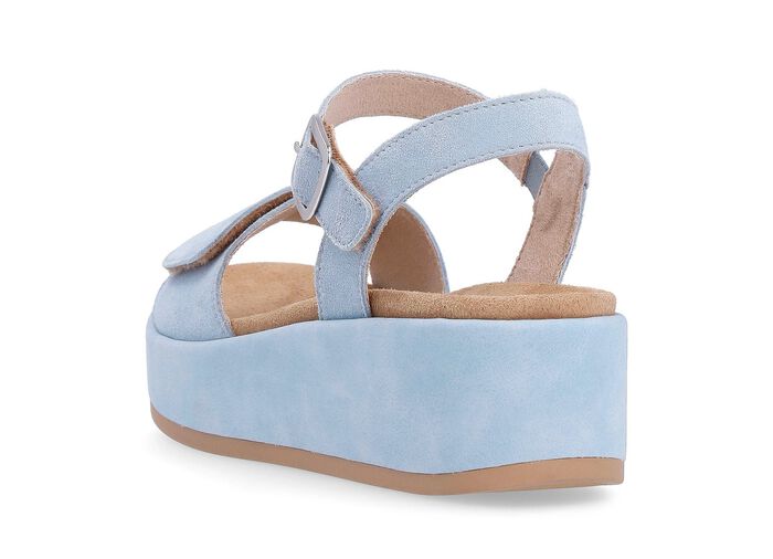 Sandaal gemaakt van fluwelen su&egrave;de LICHTBLAUW