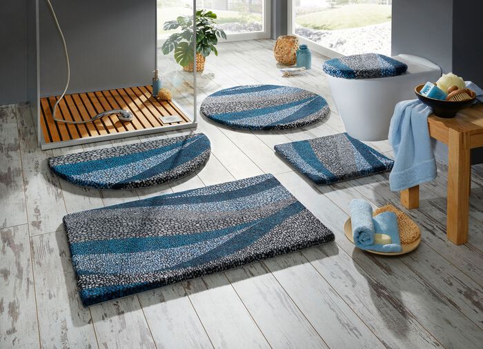 Badmat met een rijkelijk bedrukt moza&iuml;ek-golfdessin 