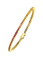 Hoogwaardige armband met echte saffieren in veelkleurig 