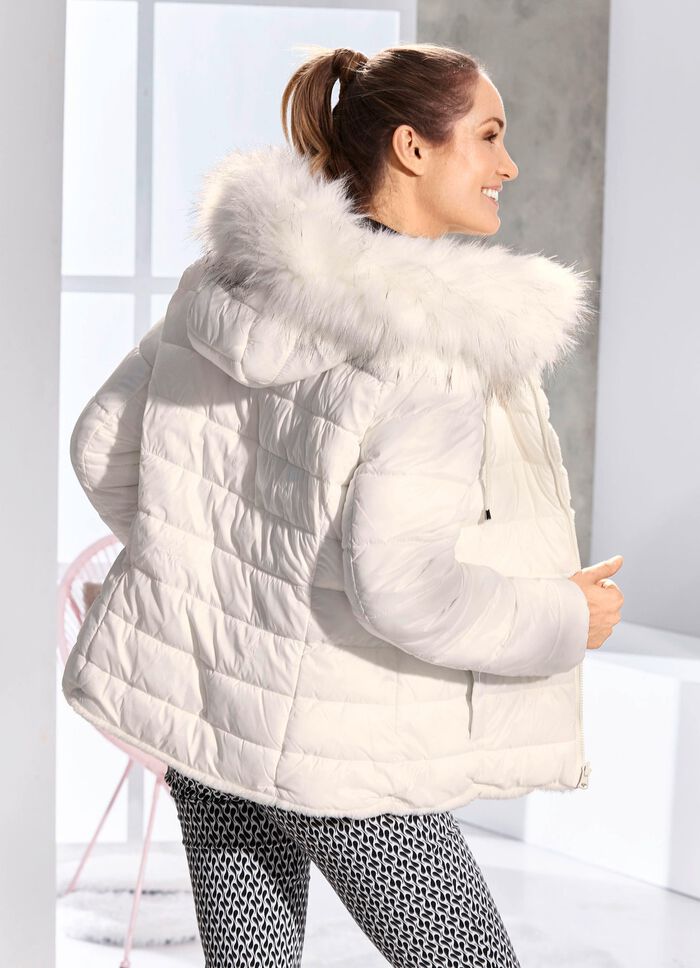 Omkeerbare jas met vaste capuchon 