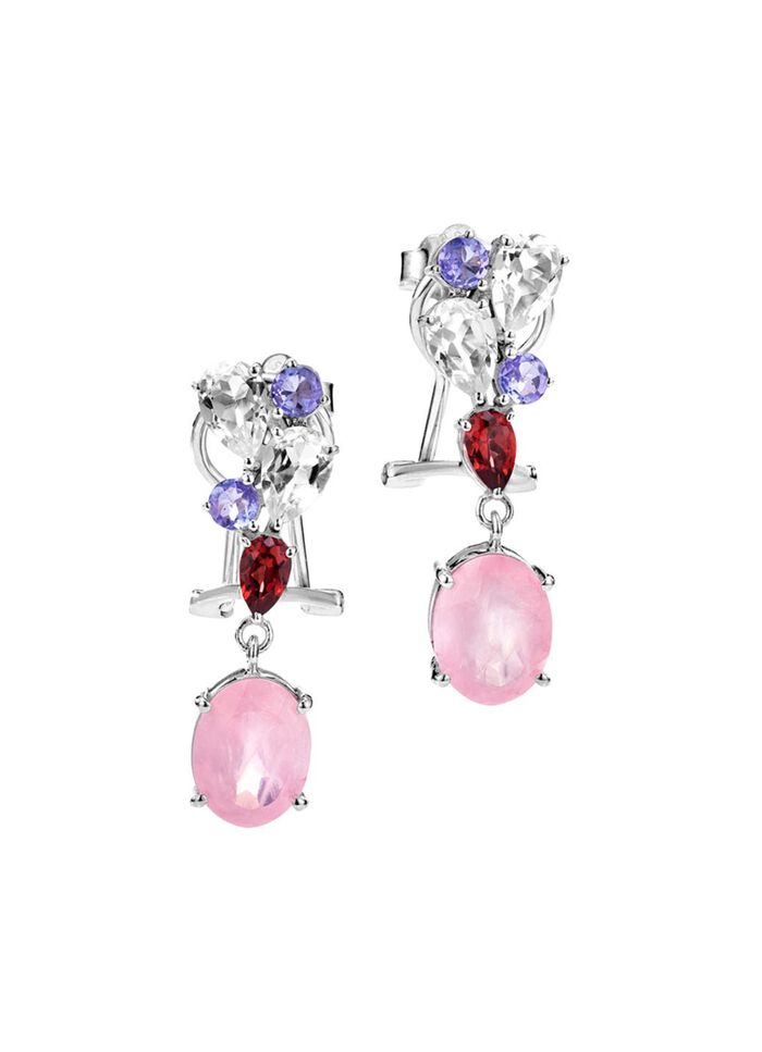 Betoverende clip-on oorbellen met echte edelstenen 