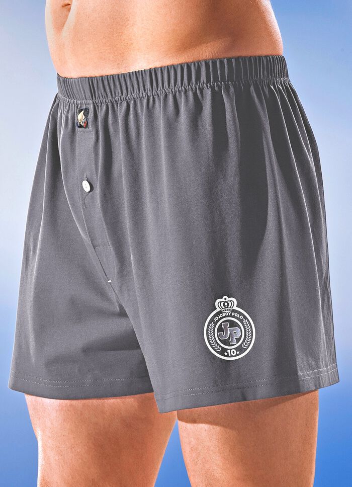 Set van vier boxershorts, effen met print 
