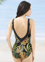 Badpak met geplaatste print en korset-top 