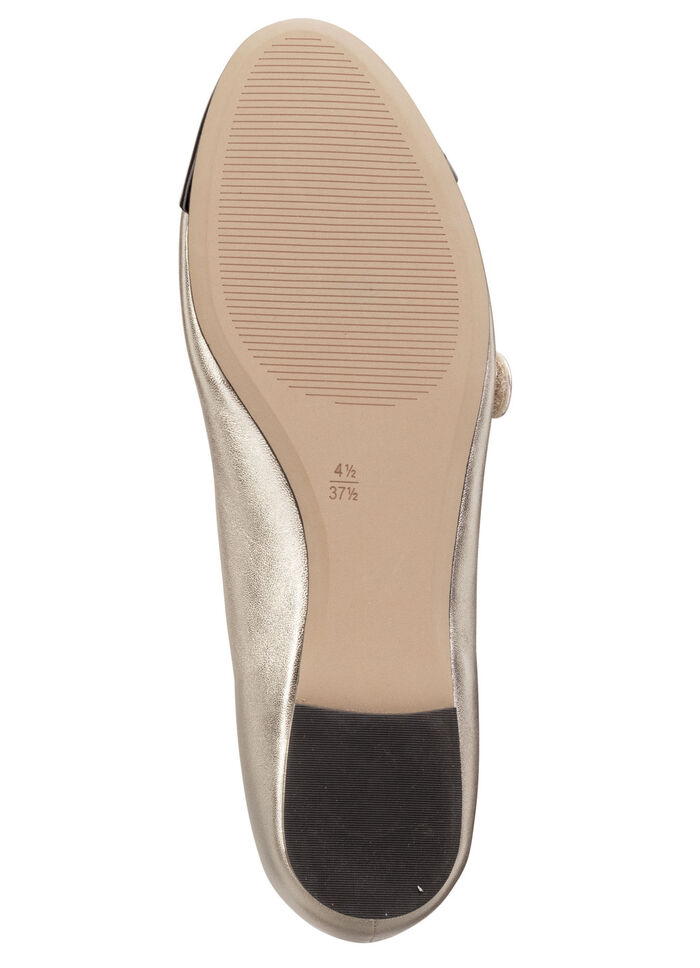 Caprice, chique damesballerina&#39;s, breedte G, met uitneembaar voetbed GOLD-SCHWARZ