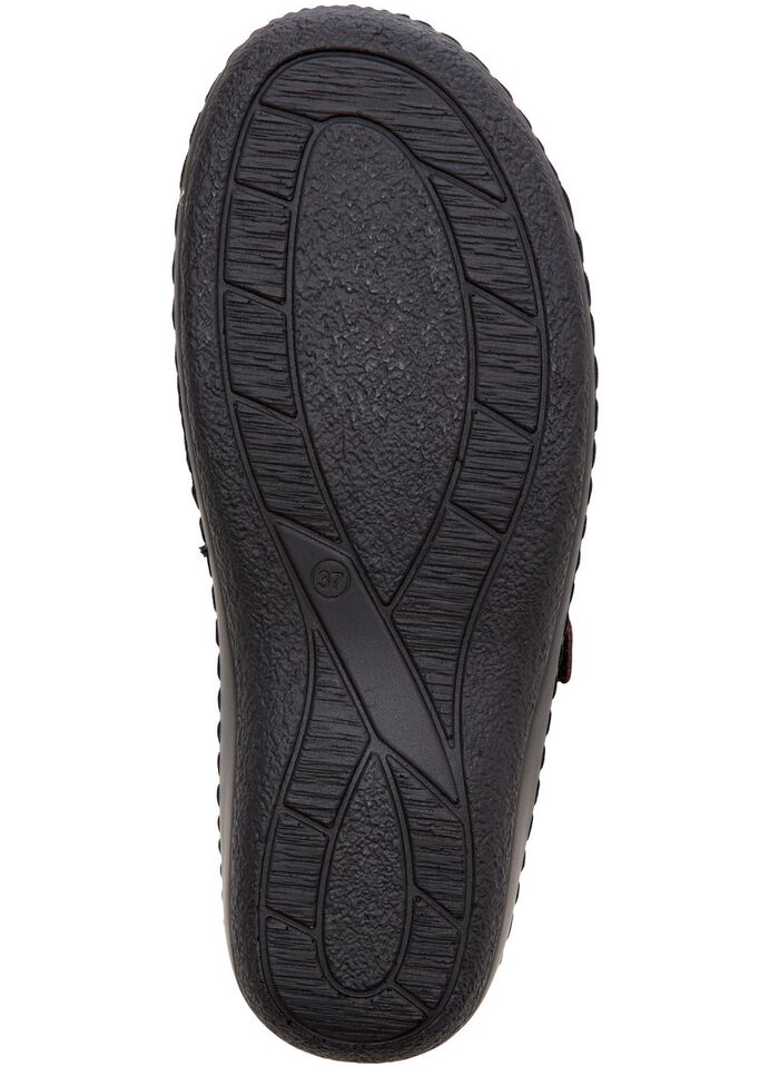 ELENA EDEN, comfortabele damesmuiltjes, breedte H, met uitneembaar voetbed ZWART-BORDEAUX