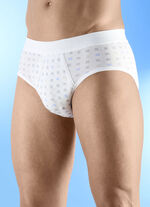 Schiesser set van twee slips van fijne rib, met gulp WEISS-GRAFIT-BUNT