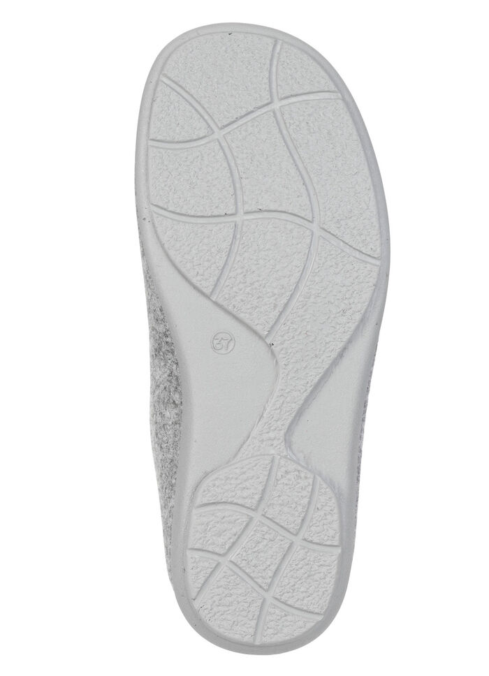 Laurina, klassieke damespantoffels, met uitneembaar voetbed HELLGRAU