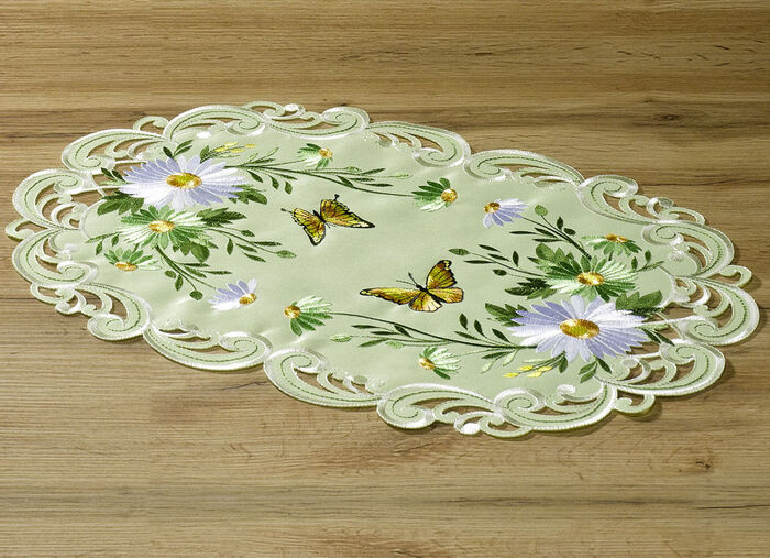 Tafel- en kamerdecoratie met bloemen en vlinders GROEN