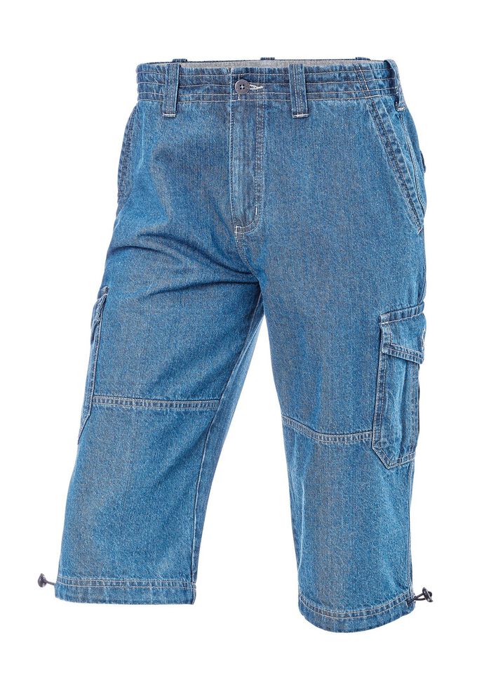 Denim bermudashort met cargozakken in 3 kleuren LICHTJEANS