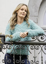 Trui met fantasiegaren MINT GEMÊLEERD