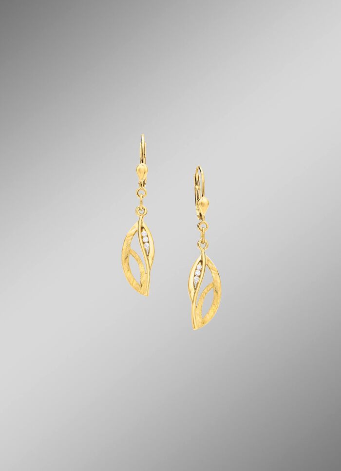 Gouden oorbellen met zirkonia 