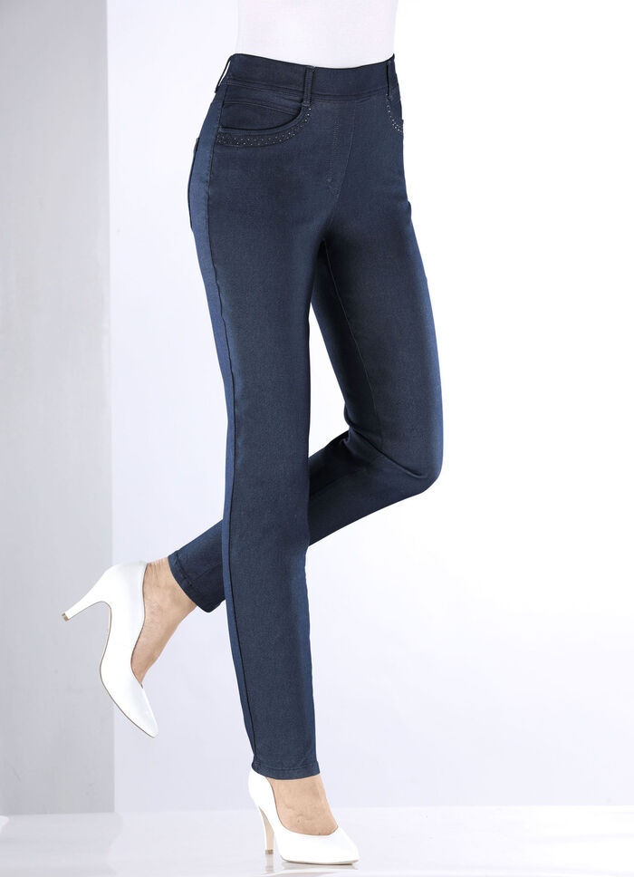 Broek in denimlook DUNKELBLAU