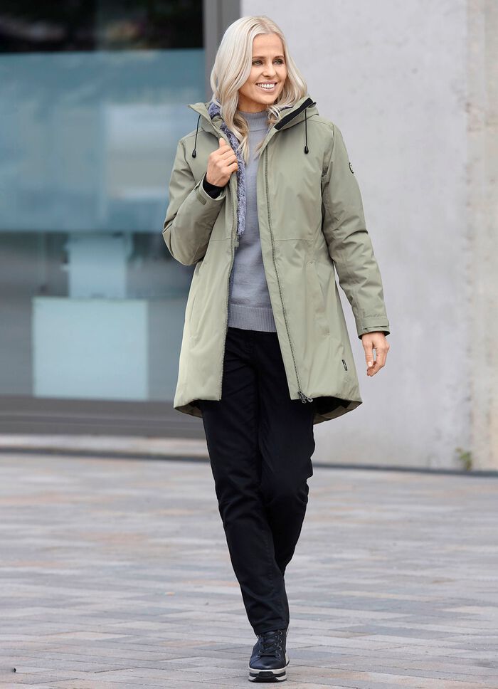 Korte jas met vaste capuchon 