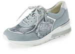 Waldläufer, comfortabele dames veterschoenen, breedte H, met uitneembaar voetbed BLAUW MATZILVER