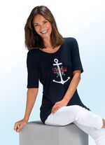 Shirt met maritieme borduurapplicatie in 2 kleuren MARIENE