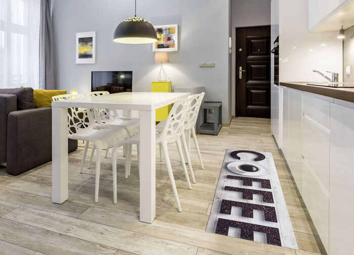 Onderhoudsvriendelijke en slijtvaste keukenloper CRÈME-BRUIN