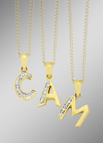 Letterhanger met diamanten 
