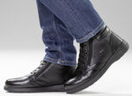 GINO GALANTE, gevoerde herenlaarzen, winterschoenen, met rits SCHWARZ