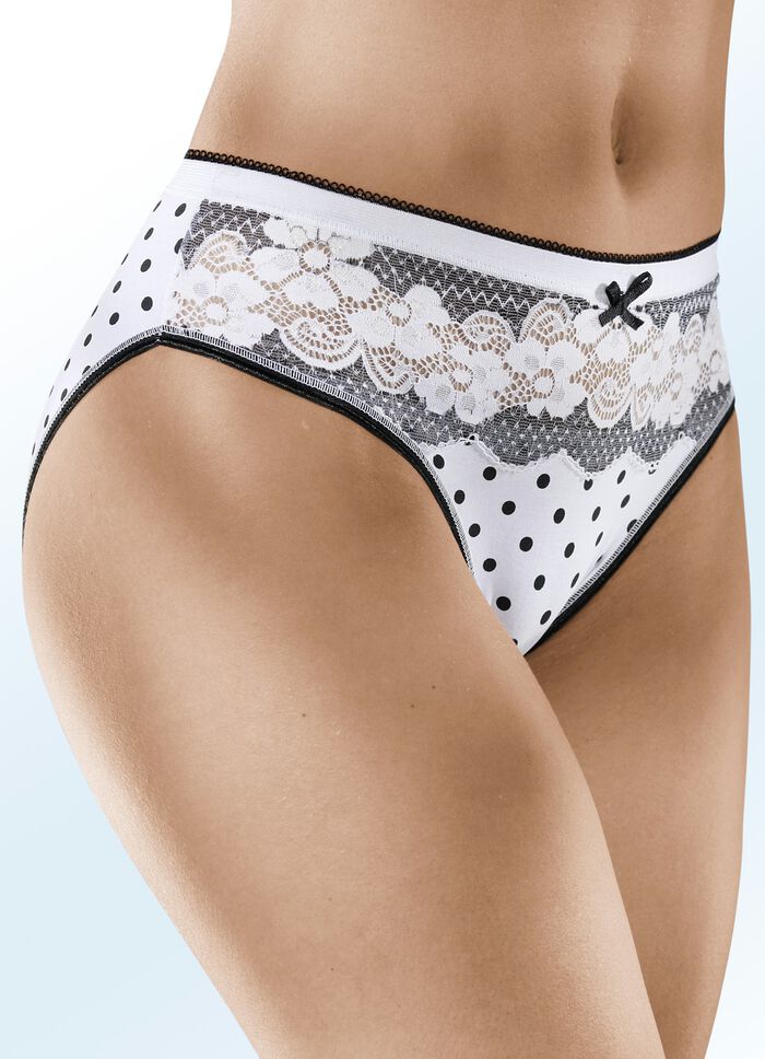 Set van vier slips met elastische kant 