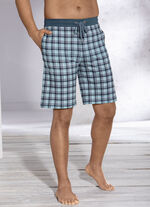 Set van twee slaap- en vrijetijdsbroeken met trekkoord en zijzakken 1 X GERUITE BENZINE, 1 X GEWONE BENZINE