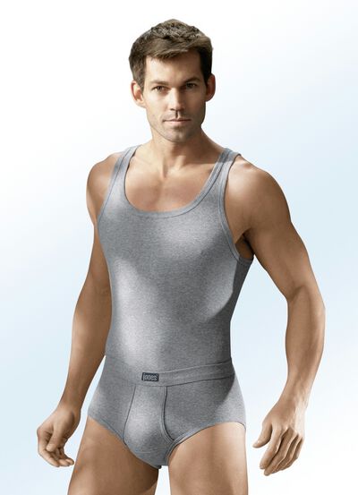 Set van vier slips van fijne ribstof, met gulp, effen bont 