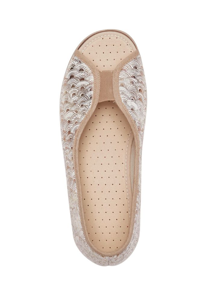 Slippers in goudbeige gemaakt van textielmateriaal GOUDBEIGE