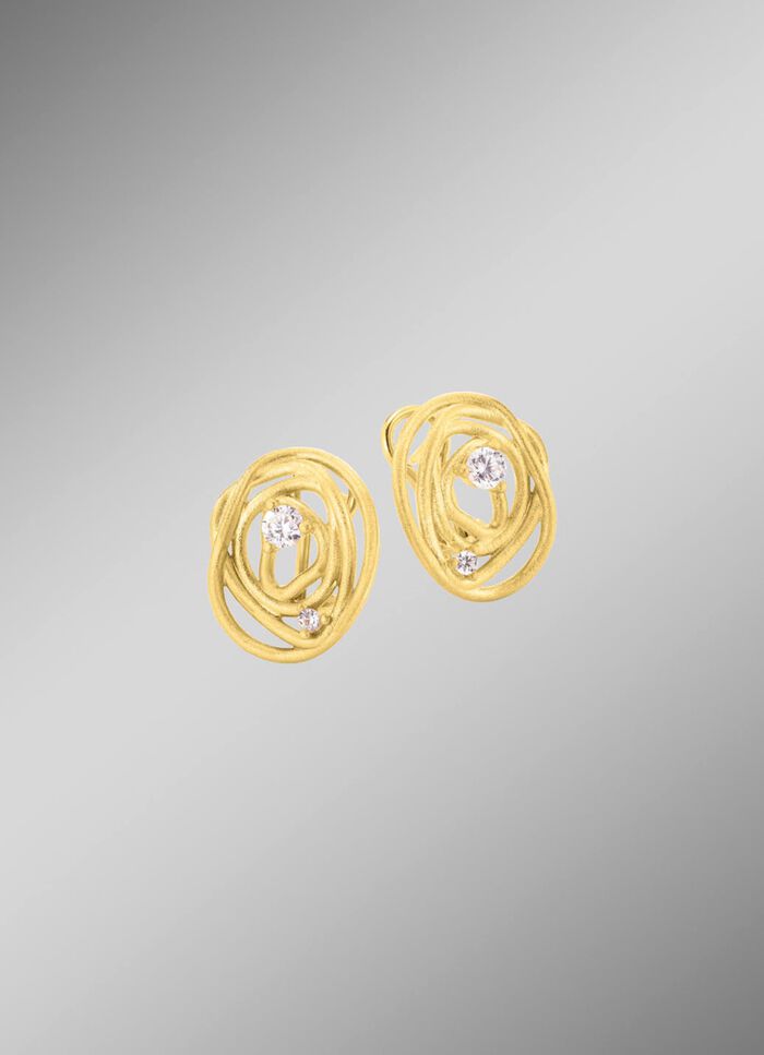 Gematteerde clipoorbellen met zirkonia 