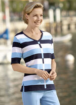 Trui met gestreept dessin MARINE-BLAUW-WIT