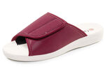 Comfortabele damespantoffels, breedte H, met klittenbandsluiting BORDEAUX