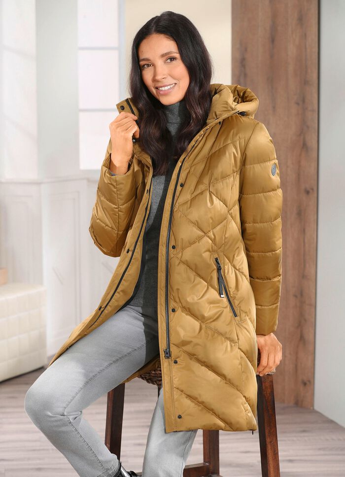 Functionele korte mantel met afneembare capuchon MESSING