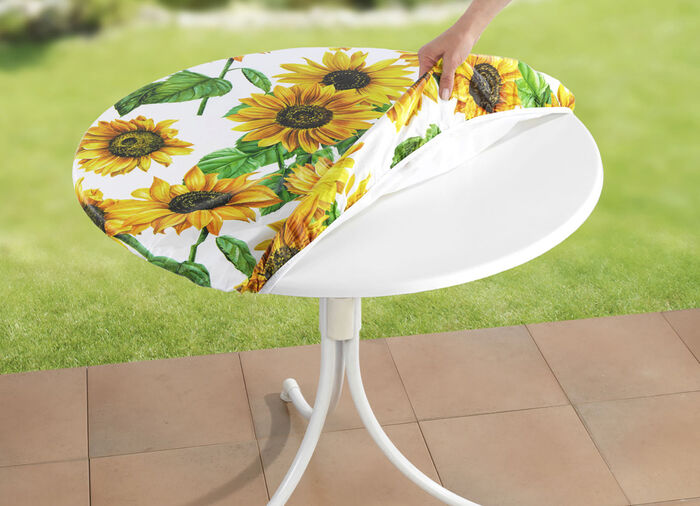Gespannen tafelkleed met zonnebloemmotief 