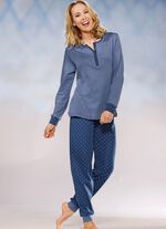 Interlock pyjama, knoopsluiting en manchetten 