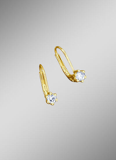 Diamanten oorbellen met 2 briljanten 
