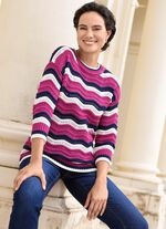 Trui met golvend streepjesmotief 