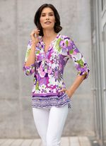 Shirttuniek met randprint 